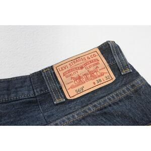 Levi's 569 Loose Straight Fit Rugged Denim Dark Blue Jeans Mens Size 38 x 31